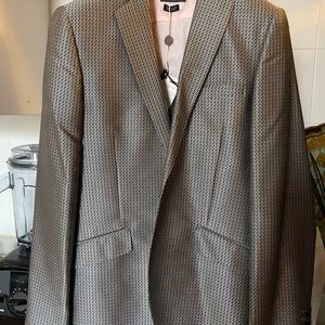Cool silver brocade Italian blazer-Slim fit